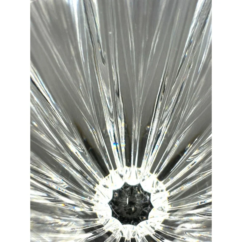 Vintage Orrefors Heavy Crystal Flower Vase Signed Made in Sweden 5.75” Gorgeous!
